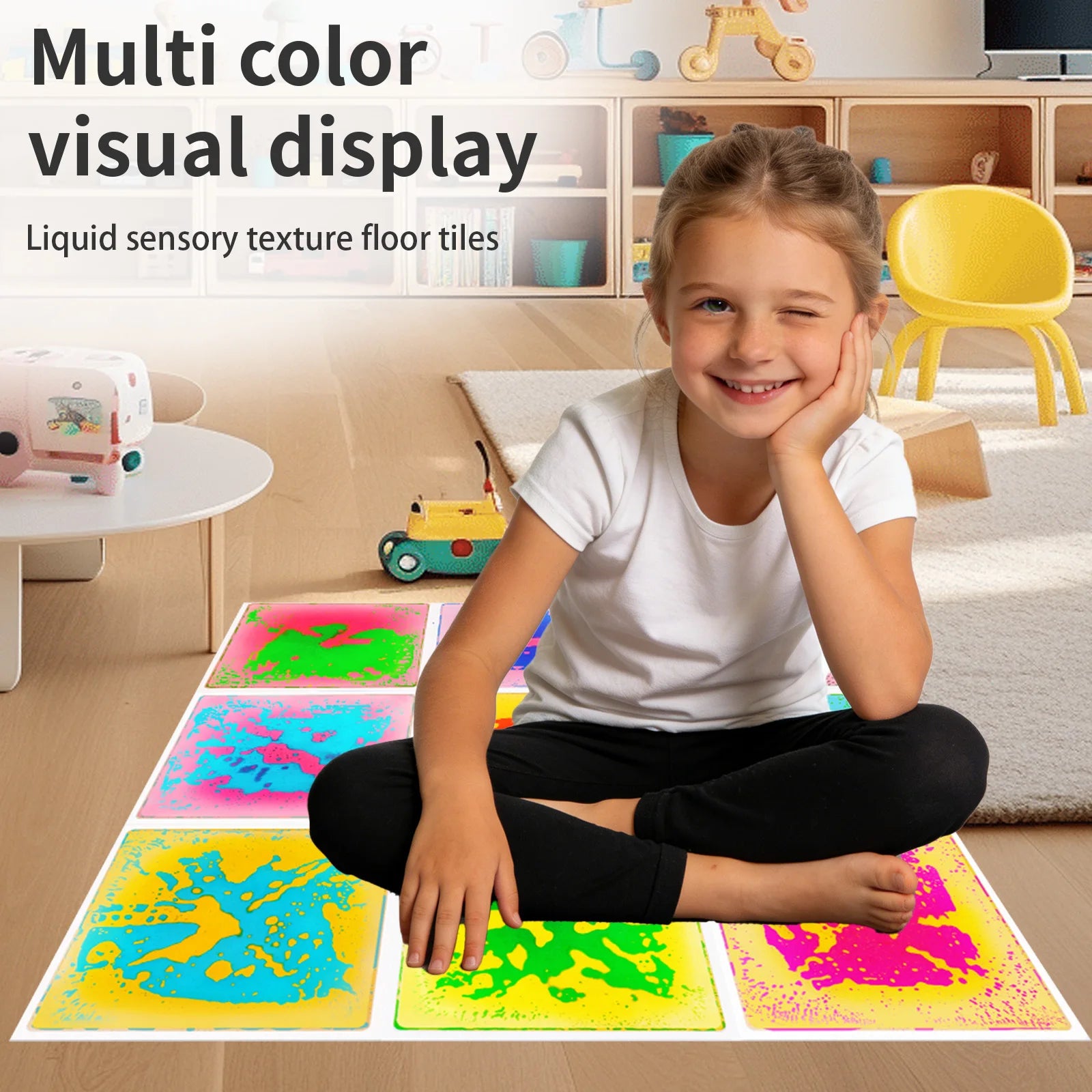 Sensory Play Liquid Mat for Kids - Visual And Tactile Stimulation Educational Fun Mat